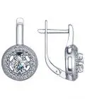 Серьги из серебра с фианитами