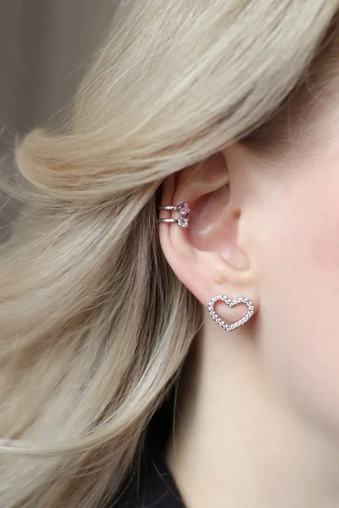 Серьги из серебра с фианитами