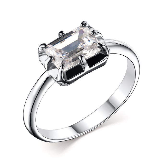 Кольцо из серебра с белым фианитом Diamond