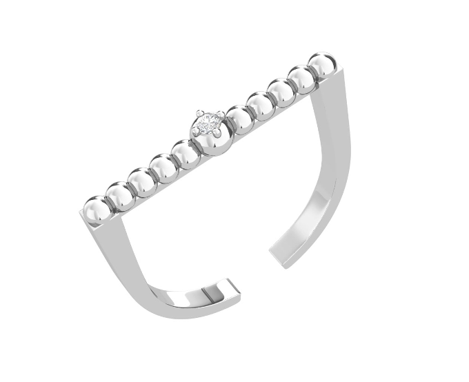 Разъёмное кольцо с фианитом из серебра