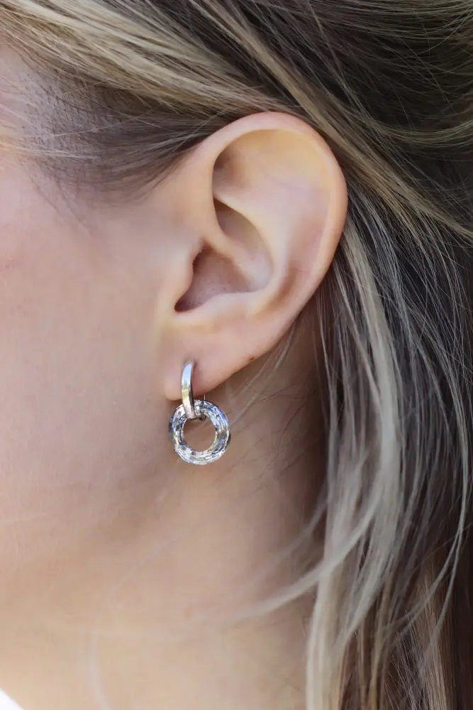 Серьги из серебра с кристаллами Swarovski