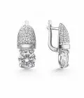 Серьги из серебра с фианитами