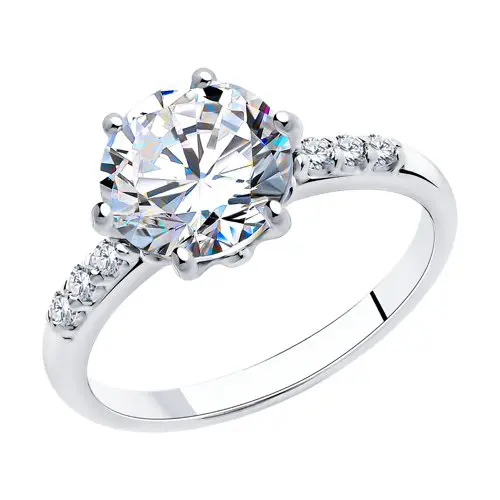Кольцо из серебра с фианитами Swarovski