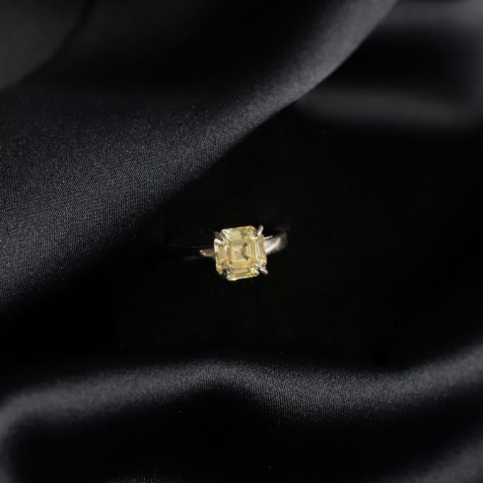 Кольцо «TOSYA PREMIUM» с желтым фианитом Diamond