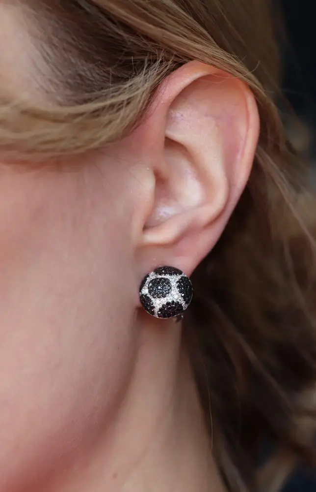 Серьги из серебра с фианитами