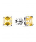 Серьги Tosya premium с квадратными желтыми фианитами Diamond