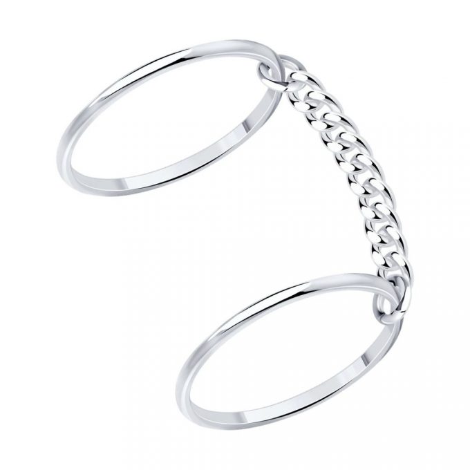 кольцо двойное из серебра
