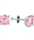 Серьги Tosya premium с квадратными розовыми фианитами Diamond