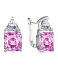 Серьги Tosya Premium с розовыми фианитами Diamond