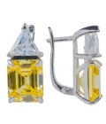 Серьги Tosya Premium с желтыми фианитами Diamond